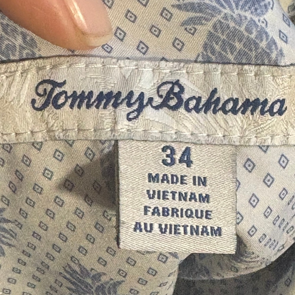 Tommy Bahama Boracay Shorts Mens 34 Blue Heathered Flat Front Stretch Casual - Picture 4 of 4